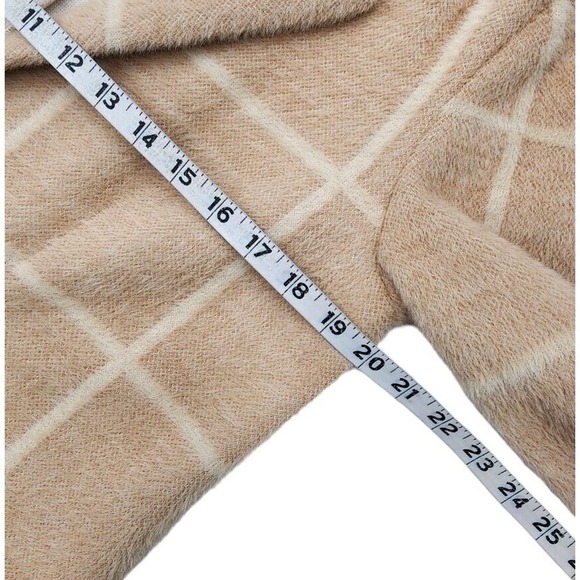 Z SUPPLY Anna Eyelash Plaid Blazer One Button Size M MSRP $169 Saddle Windowpane - Picture 7 of 10